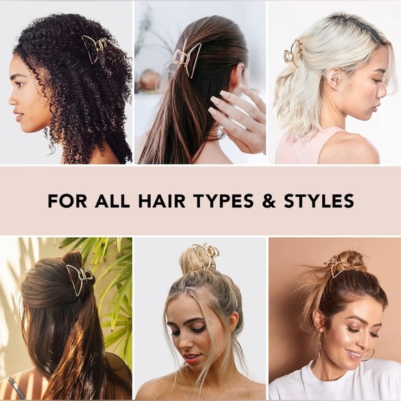 Kitsch All Day Wear Gold Metal Hair Claw Clip NWT - Picture 6 of 6